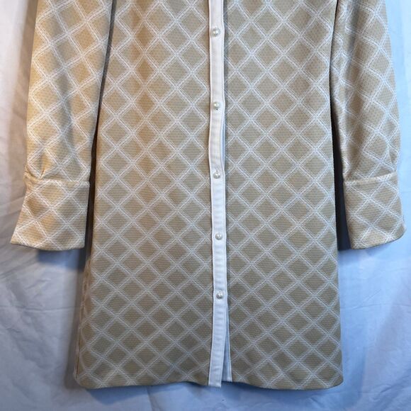 VTG Chapter Two Diamond Pattern Shirt Dress Retro 70s Button Placket Size 10 - Picture 4 of 9